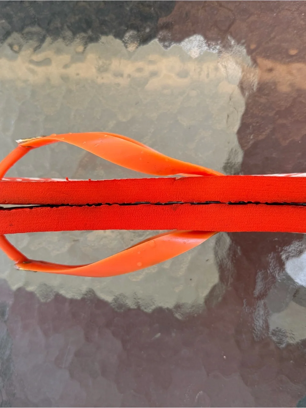 Tory Burch Orange Coral-Print Logo Flip Flops
